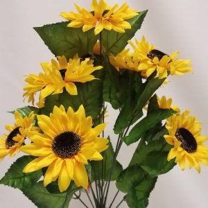 NATURAL SUNFLOWER BUSH x 14 Stems