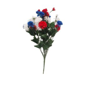RED WHITE BLUE POM POM MUM BUSH