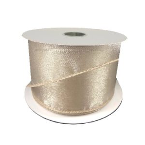 TOFFEE SHEER WIRED RIBBON/2.5"