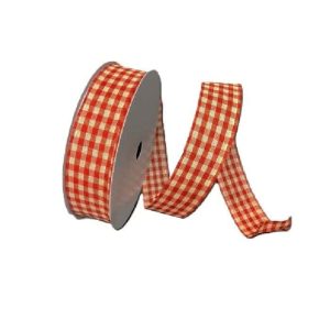 ORANGE-IVORY BIGGY GINGHAM / 50YD