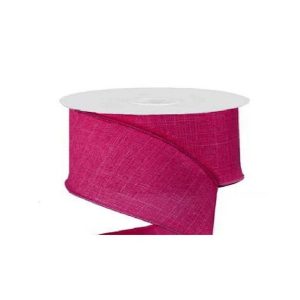 FUCHSIA POLY LINEN/1.5"