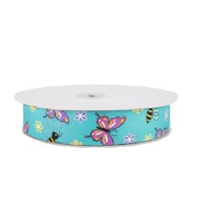 TEAL BUTTERFLIES N BEES